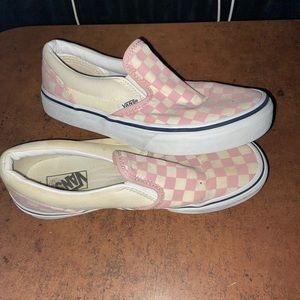 Little youth girl checked classic slip on vans3.5